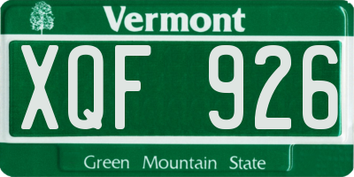 VT license plate XQF926