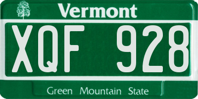 VT license plate XQF928