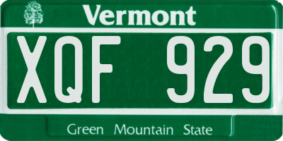 VT license plate XQF929