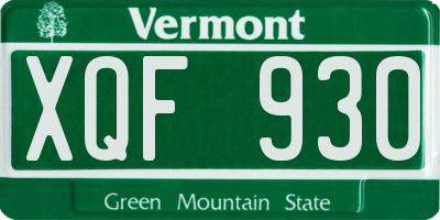 VT license plate XQF930