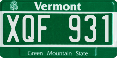 VT license plate XQF931