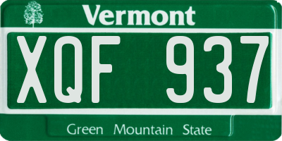 VT license plate XQF937