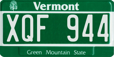 VT license plate XQF944