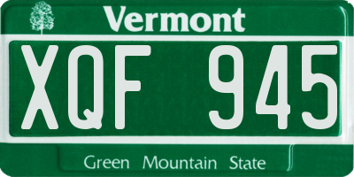 VT license plate XQF945