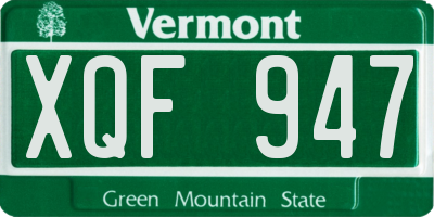 VT license plate XQF947