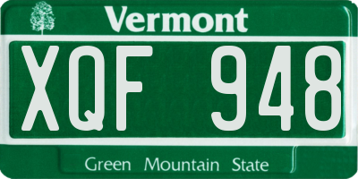 VT license plate XQF948