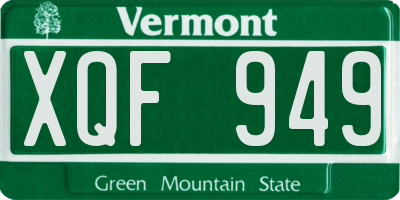 VT license plate XQF949