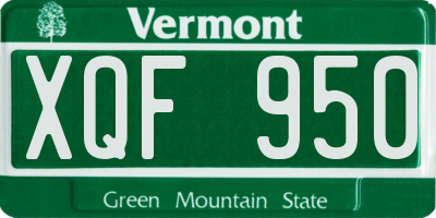 VT license plate XQF950