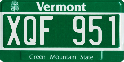 VT license plate XQF951