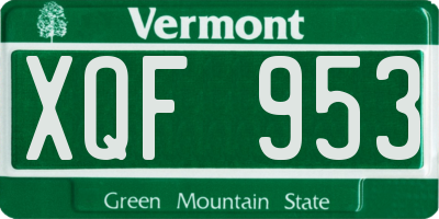 VT license plate XQF953