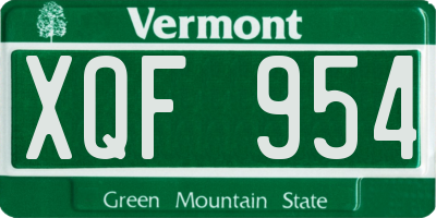 VT license plate XQF954