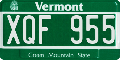 VT license plate XQF955