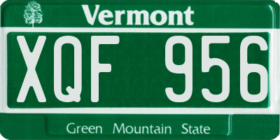 VT license plate XQF956