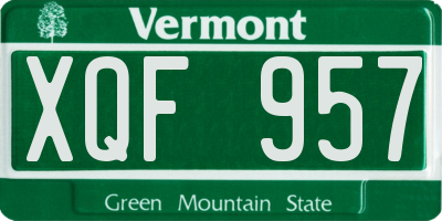 VT license plate XQF957