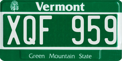 VT license plate XQF959
