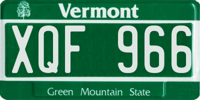 VT license plate XQF966