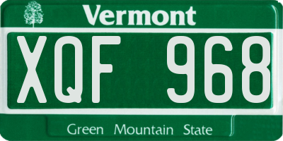 VT license plate XQF968