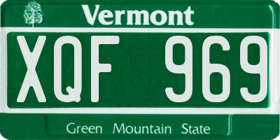 VT license plate XQF969
