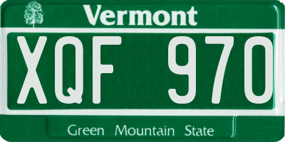 VT license plate XQF970