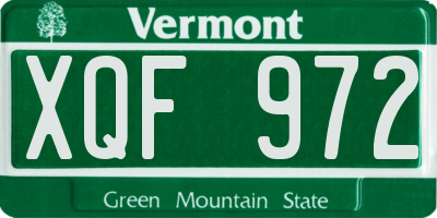 VT license plate XQF972