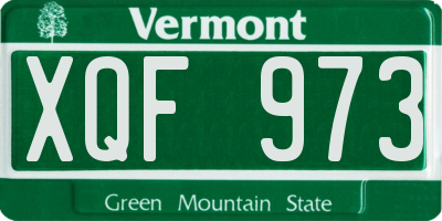 VT license plate XQF973