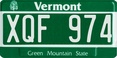 VT license plate XQF974