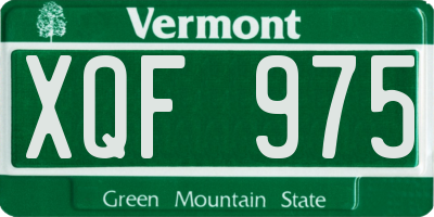 VT license plate XQF975