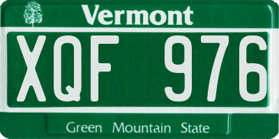 VT license plate XQF976