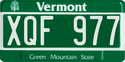 VT license plate XQF977