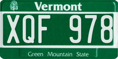 VT license plate XQF978