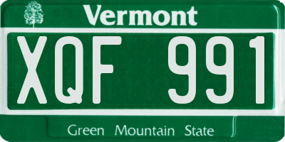 VT license plate XQF991