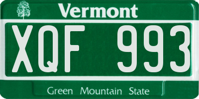 VT license plate XQF993