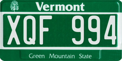 VT license plate XQF994