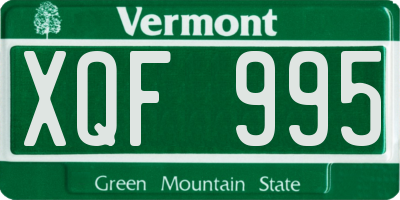 VT license plate XQF995