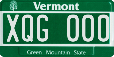 VT license plate XQG000