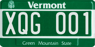 VT license plate XQG001
