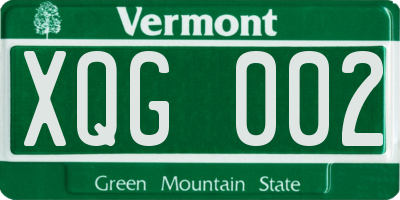 VT license plate XQG002