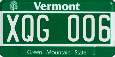 VT license plate XQG006