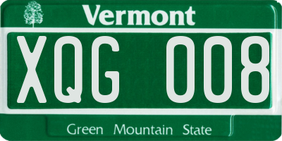 VT license plate XQG008