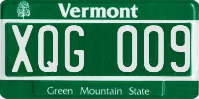 VT license plate XQG009