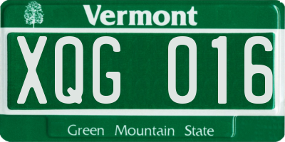 VT license plate XQG016