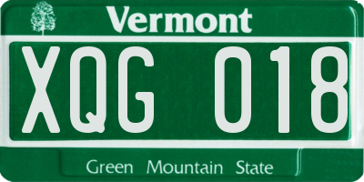 VT license plate XQG018
