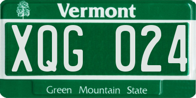 VT license plate XQG024
