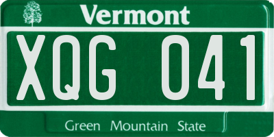 VT license plate XQG041