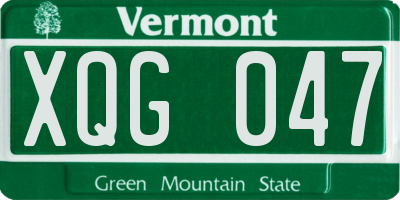 VT license plate XQG047