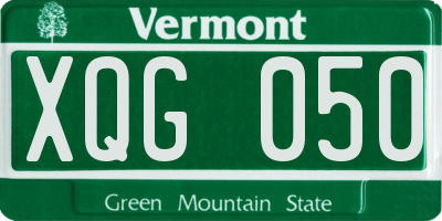 VT license plate XQG050