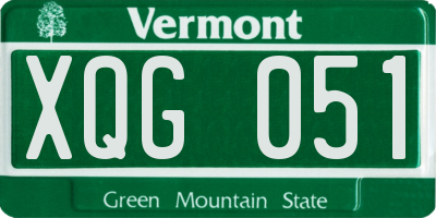 VT license plate XQG051