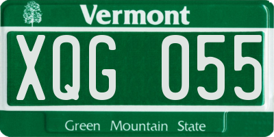 VT license plate XQG055
