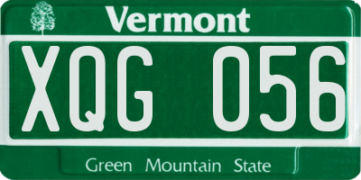 VT license plate XQG056