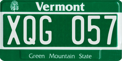 VT license plate XQG057